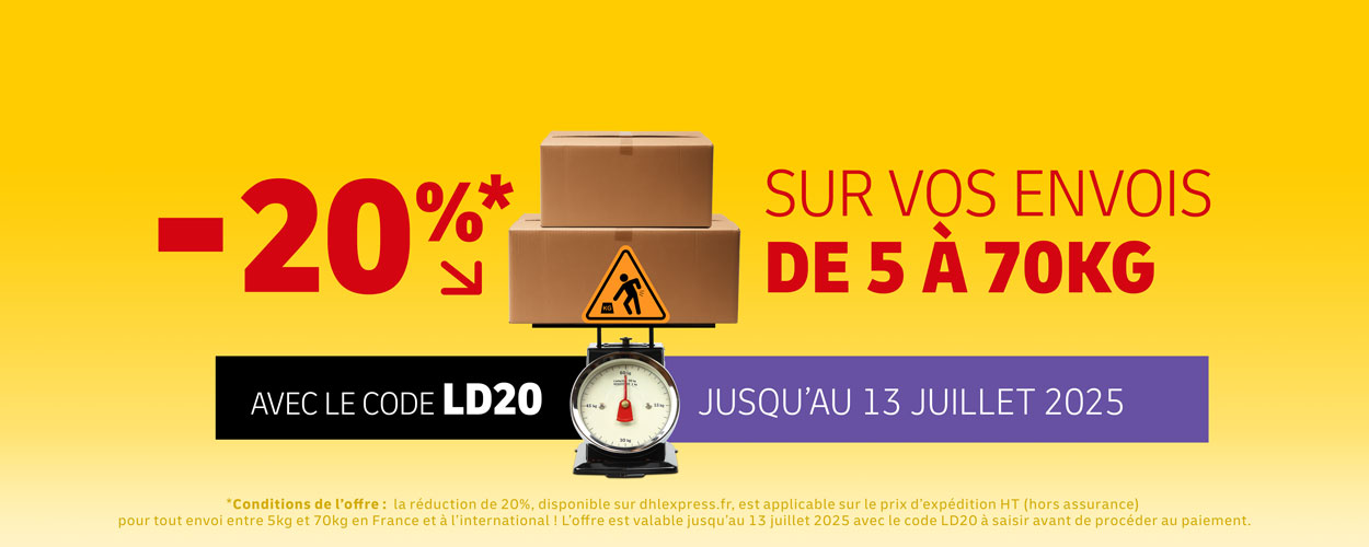 Offre spéciale DHL Express : - 20% sur vos envois lourds !